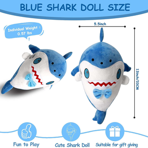 Adorable peluche <span class=keywords><strong>requin</strong></span> douce avec nœud papillon, design de personnage de dessin animé pour la décoration de chambre d'enfant et les jeux - Product Image 3