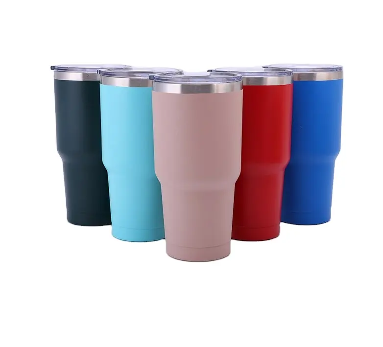 Ready To Ship 30oz Colorful Stainless Steel Tumbler Cup Double Wall Vacuum Powder Coated Insulated Car Mugs with Straw