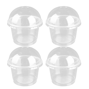 250ml Disposable Salad Bowl Transparent Plastic ice cream Dessert Cup With Lids