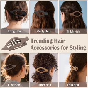 Clip per capelli con artiglio opaco Premium per donne in plastica per PC clip piatte per capelli spessi e sottili stile coreano per la guida multicolore - Product Image 3