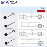 Conector Impermeable de Plástico IP67/IP68 con Rosca 7/16"-28UNS, Tapa Antipolvo, Junta Impermeable de Bayoneta, Carcasa Protectora