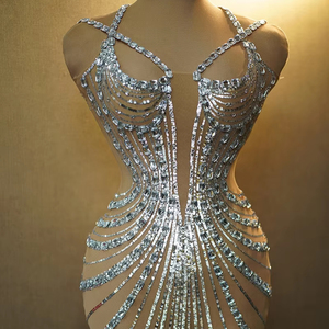 Women's Sparkling <b>Sequined</b> Rhinestone Spaghetti Strap Dress Fashion - Product Image 4