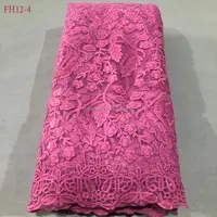 FH12 Pailletten African French Lace Fabric Hochwertiges Tüll spitzen material Braut für nigerian isches Hochzeits kleid