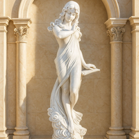 Statue en marbre blanc taille réelle sculptée à la main |   Sculpture de femme déesse grecque, drapé classique, décoration de jardin, villa extérieure, art personnalisé