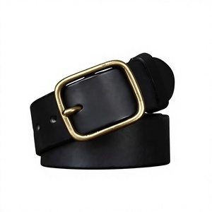 Hot Selling BS INTERNATIONAL Men's Genuine Cow Hide Leather Belts Pin Buckle Eco-Friendly Vintage Style <b>Black</b> <b>Polish</b> 100% - Product Image 3
