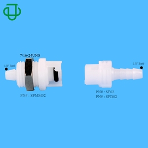 Small size Quick Coupling 1/8 inch barb Air <b>Hose</b> In-line Valved Insert Quick Connector Water Fittings With Metal Locking Nut - Product Image 2