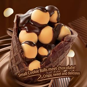 Choco Cup : <span class=keywords><strong>Mini</strong></span>-cornets de gaufrettes fourrés au chocolat, croustillants, en forme de haricots, en boîte, pour enfants, collation de loisirs - Product Image 4