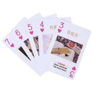 Factory customized PVC waterproof plastic solitaire poker logo printing pattern advertising gift playing poker cards