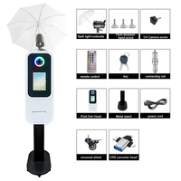 Machine de photomaton pour mariage et événements 2026, modèle USA, avec éclairage RGB, imprimante intégrée, caméra en option, compatible iPad et DSLR, en métal