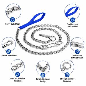Strong Pet Suppliers Custom Metal Pet <b>Leash</b> Chew Proof <b>Dog</b> Chain <b>Leash</b> High Strength Pet <b>Dog</b> <b>Leash</b> with Anti Slip Handle - Product Image 5