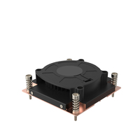 LGA1700 V12 1U Refroidisseur de CPU de serveur avec chambre à vapeur VC et ailettes en cuivre 180W TDP 12V 4Pin PWM Dual Ball Bearing Heat Sink pour PC