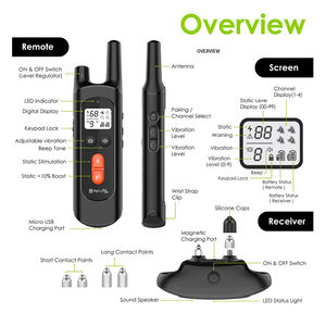 शीर्ष विक्रेता विरोधी छाल कॉलर बिजली के झटके कुत्ता प्रशिक्षण कॉलर विरोधी कुत्ते के भौंकने कॉलर - Product Image 5