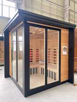 Sauna de infrarrojos portátil KLAFIN para 3 personas, con panel de control de madera maciza, para interiores/exteriores, con bañera de hidromasaje.