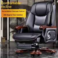 Fauteuil de bureau exécutif en cuir avec massage, ergonomique, dossier haut, inclinable et pivotant pour bureau à domicile, vente en gros