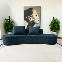 Ensemble de canapés modulaires de luxe modernes pour salon, rectangulaire, 2 et 3 places, incurvé, sans os, en velours côtelé, pour villa et entrepôt