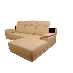 <span class=keywords><strong>Divano</strong></span> Moderno a 3 Posti in Vera Pelle con Struttura in Legno e Chaise Longue per Soggiorno - Product Image 3