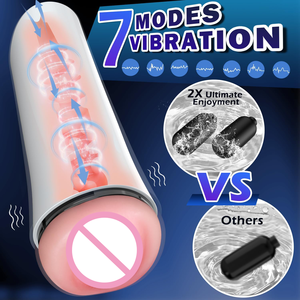 Automatische Doppel vibration Flugzeug Cup Sexspielzeug für Männer Herren Mastur bator Trainings maschine Saxy Produkte - Product Image 4