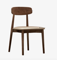 B5125 Amérique du Nord Simple Moderne Noir Noyer Couleur Dossier Rembourrage Salle À Manger Chaise