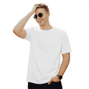 Camiseta Casual de Manga Corta con Cuello Redondo para Hombre, Corte Regular, 100% Algodón Jersey, Color Liso Teñido - Product Image 1