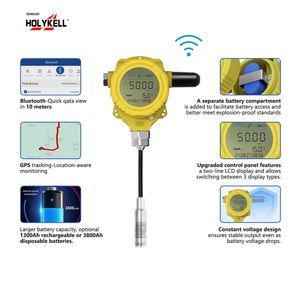 Holykell indicateur de niveau d'eau sans fil <span class=keywords><strong>gsm</strong></span> alimenté par batterie pour réservoir d'eau - Product Image 2