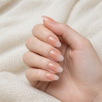 YD42 Kaixin – Faux ongles à presser longs, amande, rose nude, brillants, en ABS, couvrance totale, réutilisables, personnalisables – Vente en gros