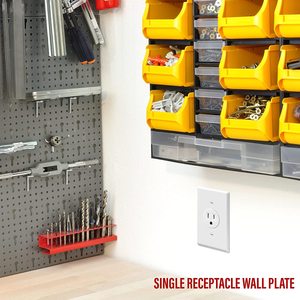 <span class=keywords><strong>Plaque</strong></span> murale pour prise électrique <span class=keywords><strong>simple</strong></span> avec trou de 1,406 pouces, taille 1 gang, <span class=keywords><strong>polycarbonate</strong></span> C660E1-W blanc, plaques murales électriques Lutron - Product Image 6