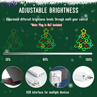 Letrero Luminoso LED Personalizado para Árbol de Navidad, Luz de Neón Acrílica, Decoración de Pared Interior y Exterior para Fiestas Navideñas y Árbol de Navidad