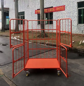 Chariot à cage industriel pliable double face Conteneur à quatre roues personnalisable OEM Support 500kg Treillis métallique Chariot logistique - Product Image 4