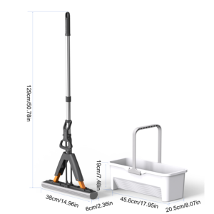 PVA-Schwammkopf wischer mit Reinigungs eimer und 2-Kopf-Bodenreinigung mit breiter Walze für den gewerblichen und privaten Gebrauch - Product Image 6
