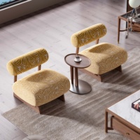 Fauteuil individuel moderne en teck doré, éco-responsable, design, pour hôtel, salle à manger, villa, salon