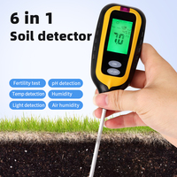 Vente chaude 6-en-1 détecteur de sol numérique testeur d'humidité du sol compteur fertilité PH outil de test de sol pour jardin Agriculture plante
