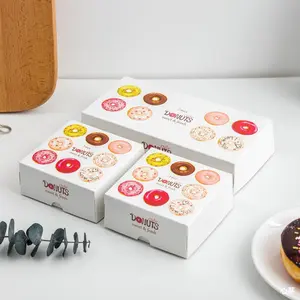 Оптовая продажа, бумажная коробка для тортов, сделанная на заказ, коробка для печенья, пончиков, печенья, пончиков с вставкой