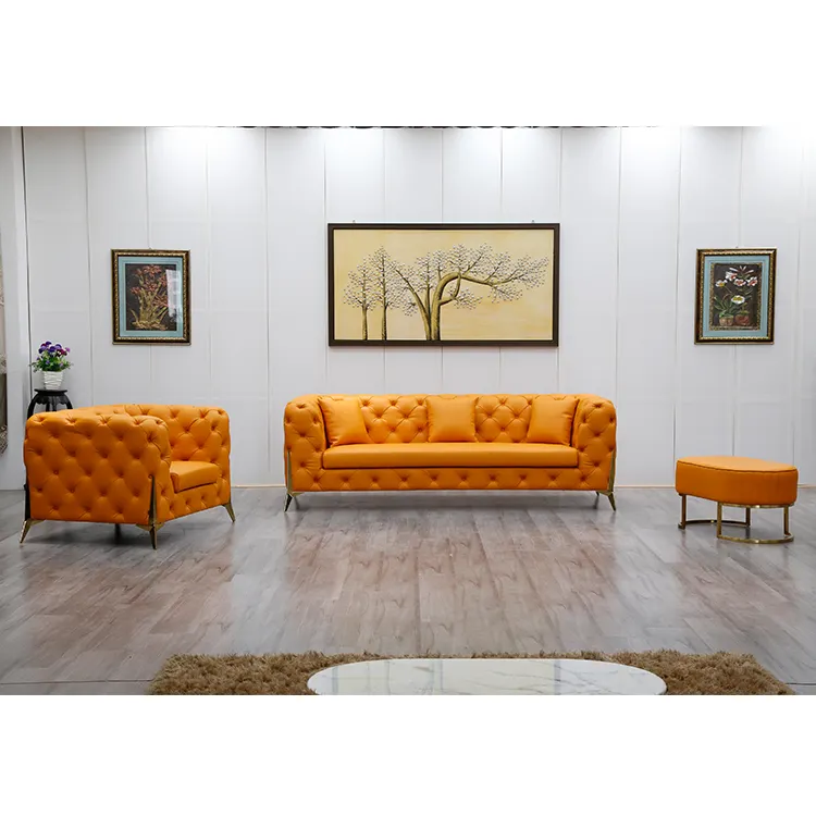 Moderne Luxe Trekgesp Lederen Amerikaanse Combinatie Woonkamer Sofa Set Meubelfabriek Outlet