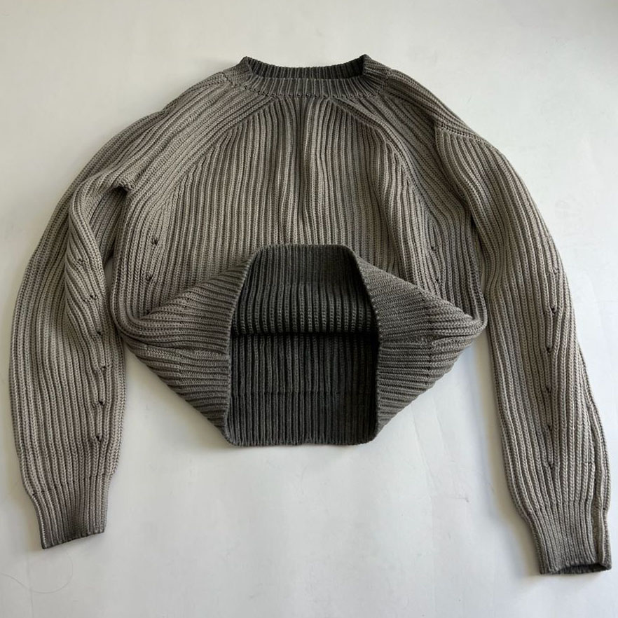Verified Supplier Distressed Knit Sweater Warm Thick Fleece