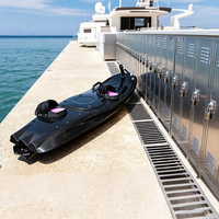 Planche de surf électrique pour longues distances sur les eaux océaniques - Fibre de carbone légère, étanche, stable et écologique avec batterie 12V