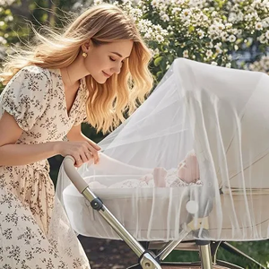 Cubierta de protección contra mosquitos universal plegable portátil de malla encriptada red cochecito de bebé impresa personalizada - Product Image 6