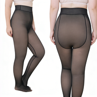Collants thermiques pour femmes, doublés polaire, effet transparent, taille haute, grande taille, élastiques, chauds, aspect transparent