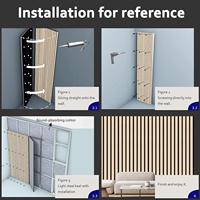 Panneau en feutre insonorisé et décoratif pour mur et plafond et panneau acoustique à lattes en bois MDF plaqué chêne naturel pour bureau à domicile