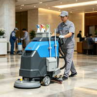 Mesin Pembersih Lantai Elektrik Komersial, Mesin Penyapu Dorong Manual, Mesin Penyapu Lantai Elektrik Mini untuk Hotel