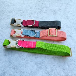 Fabriek Op Maat Logo Gesp Verstelbare Reflecterende Canvas Nylon Kraag Net Kraag Voor Huisdieren Dagelijkse Looptraining - Product Image 1