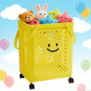 Panier à linge pliable multifonctionnel en plastique PP neuf, approvisionnement direct usine, vente en gros pour usage domestique - Product Image 3