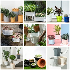 Modern <strong>Plastic</strong> <strong>Pot</strong> for Plants, Simple Flower <strong>Pot</strong> Floor <strong>Table</strong> for Hotel, pp <strong>Plastic</strong> Container Planter for Green Plants with Tray - Product Image 5