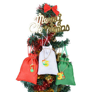 Nouveau <span class=keywords><strong>calendrier</strong></span> de l'avent numérique imprimé en 3D écologique moderne, sac cadeau en lin 10x14cm YW pour un usage domestique, bonbons pour enfants - Product Image 5