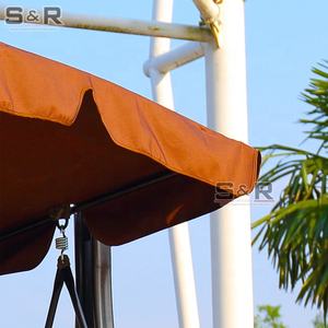 Chaise <span class=keywords><strong>double</strong></span> suspendue pour patio et jardin, cadre en aluminium, coussin imperméable pour 3 personnes, pour cour d'hôtel - Product Image 6