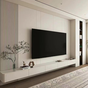 Meuble <span class=keywords><strong>TV</strong></span> mural de style américain Design minimaliste moderne Meuble de salon en mélamine Meuble <span class=keywords><strong>TV</strong></span>