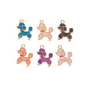 Breloque Caniche Éclatant en Alliage Émaillé Doré pour Décoration de Sac à Main pour Amateurs de Chiens - Product Image 1