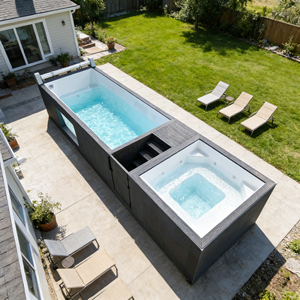 Multifunctional 20ft 40ft Prefab Large Home Swim Spa Piscina Hot Sale Fiberglass Swimming Pool - Product Image 1