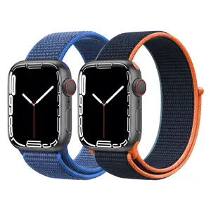 Тканый легкий дышащий Браслет спортивный ремешок для Apple watch 7/6/5/4 нейлоновый ремешок 41 мм 44 мм 45 мм 40 мм