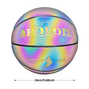 Nuovo Arrivo 2026: Pallone da <span class=keywords><strong>Basket</strong></span> Riflettente Luminoso al Buio, Olografico, in Pelle PU, Misura 7 - Product Image 6