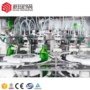 Auto alcoholic beverage liquor cocktail wine brandy whiskey beer bottle filling capping labeling machine in glass bottle